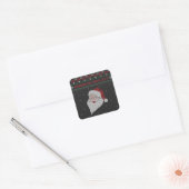 赤と緑どこに私の家が？サンタ醜いクリスマス スクエアシール (封筒)