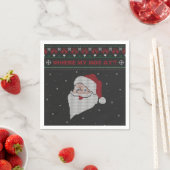 赤と緑どこに私の家が?サンタ醜いクリスマス スタンダードカクテルナプキン (インサイチュ)