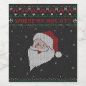 赤と緑どこに私の家が？サンタ醜いクリスマス ワインラベル (シングルラベル)