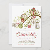 赤と緑のかわいいフェスティバルフールクリスマスパーティー 招待状 (正面)