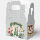 赤と緑のくるみ割り赤ちゃんシャワー フェイバーボックス (見開き)