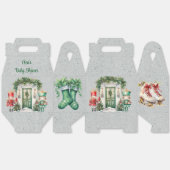 赤と緑のくるみ割り赤ちゃんシャワー フェイバーボックス (見開き)