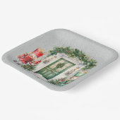 赤と緑のくるみ割り赤ちゃんシャワー ペーパープレート (傾斜あり)