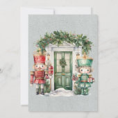 赤と緑のくるみ割り赤ちゃんシャワー 招待状 (裏面)