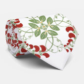 赤と緑のつる植物と花 ネクタイ (ロール)