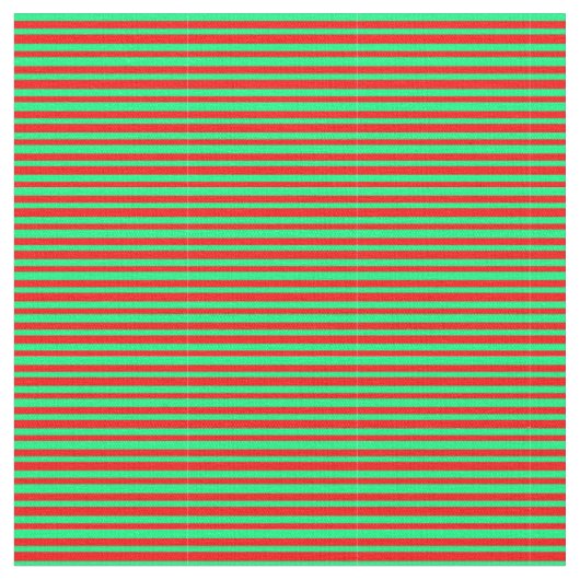 赤と緑ののパタストライプーン ファブリック (クローズアップ)