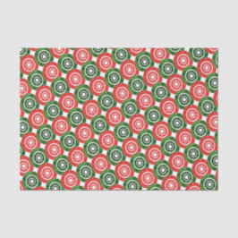 赤と緑のアフリカの部族パターン 薄葉紙