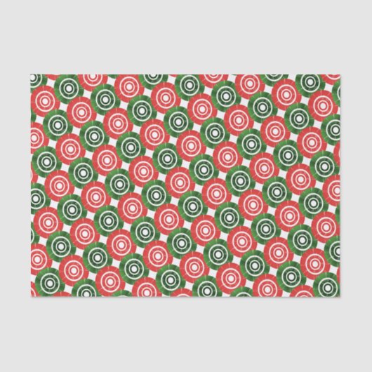 赤と緑のアフリカの部族パターン 薄葉紙 (正面)