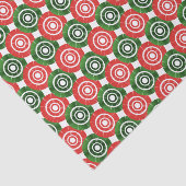 赤と緑のアフリカの部族パターン 薄葉紙 (詳細)