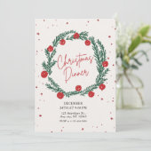 赤と緑のイラストが楽しいクリスマスパーティー シーズンカード (スタンド正面)
