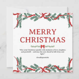 赤と緑のイラストクリスマスグリーティング インスタ シーズンカード