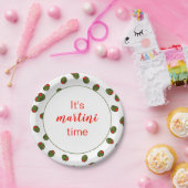 赤と緑のオリーブMartiniプレート ペーパープレート (パーティー)