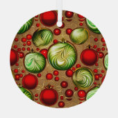 赤と緑のオーナメント ガラスオーナメント (裏面)