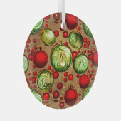 赤と緑のオーナメント ガラスオーナメント (正面右)