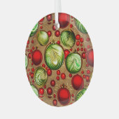 赤と緑のオーナメント ガラスオーナメント (正面左)