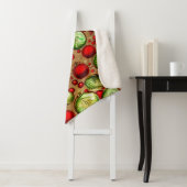 赤と緑のオーナメント シェルパブランケット (インサイチュ)