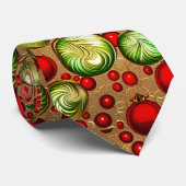 赤と緑のオーナメント ネクタイ (ロール)