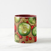 赤と緑のオーナメント マグカップ (中央)