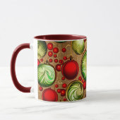 赤と緑のオーナメント マグカップ (左)