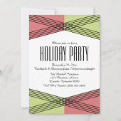 赤と緑のカラフルなデコレーション ホリデーパーティーの招待状 招待状 (正面)