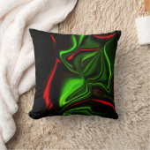 赤と緑のカーブまたは暗い部分のある起伏 クッション (ブランケット)