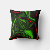 赤と緑のカーブまたは暗い部分のある起伏 クッション (裏面)