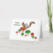 赤と緑のキノコのホリデーカード シーズンカード (正面)