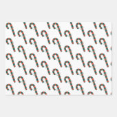 赤と緑のキャンディーキャンがクリスマスをコーディネート ラッピングペーパーシート (正面3)