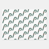 赤と緑のキャンディーキャンがクリスマスをコーディネート ラッピングペーパーシート (正面2)