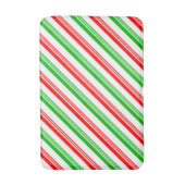 赤と緑のキャンディーケーンストライプズ バスマット (正面縦)