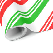 赤と緑のキャンディーケーンストライプズ ラッピングペーパー (ロールコーナー)