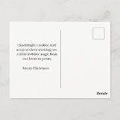 赤と緑のキャンドルライトとクッキー　クリスマス ポストカード (裏面)