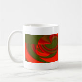 赤と緑のキュービスト抽象芸術 コーヒーマグカップ (左)