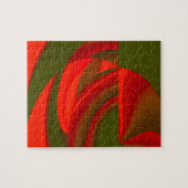 赤と緑のキュービスト抽象芸術 ジグソーパズル (横)