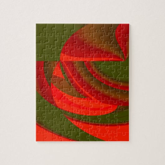 赤と緑のキュービスト抽象芸術 ジグソーパズル (縦)