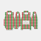赤と緑のギンガムパターンクリスマス フェイバーボックス (折り畳みなし)