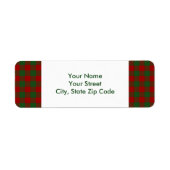 赤と緑のギンガムパターン差出人住所ラベル ラベル (正面)