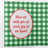 赤と緑のギンガムフォトベビーの初めてのクリスマス 三つ折りクリスマスカード (内部最初)