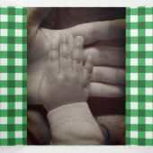 赤と緑のギンガムフォトベビーの初めてのクリスマス 三つ折りクリスマスカード (内部中)