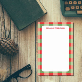 赤と緑のギンガムプレイドポストイットノート ポストイット