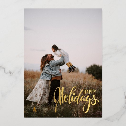 赤と緑のクラシッククリスマスプレイド「クリスマスビーブカスタムス」 箔シーズンカード (正面)