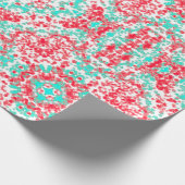 赤と緑のクリスマスの抽象芸術 芸術的 ラッピングペーパー (角)