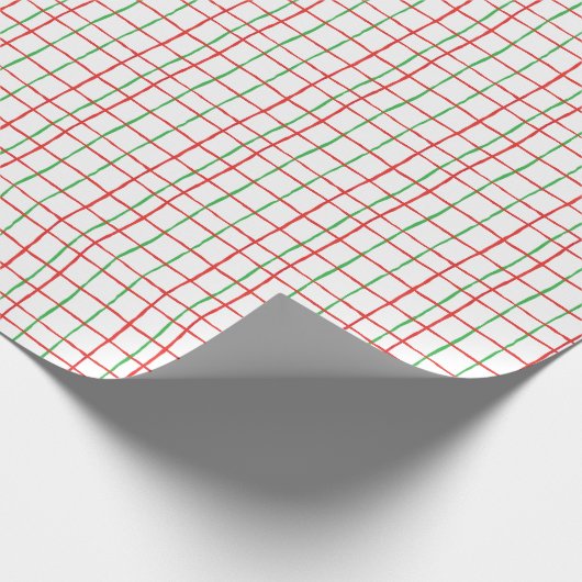 赤と緑のクリスマスの波 ラッピングペーパー (角)