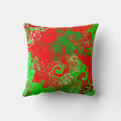 赤と緑のクリスマスの渦 クッション (裏面)
