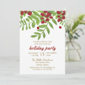 赤と緑のクリスマスの紅葉ホリデーパーティー 招待状 (スタンド正面)