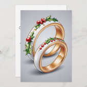 赤と緑のクリスマスは日付カードを除く 招待状 (正面/裏面)