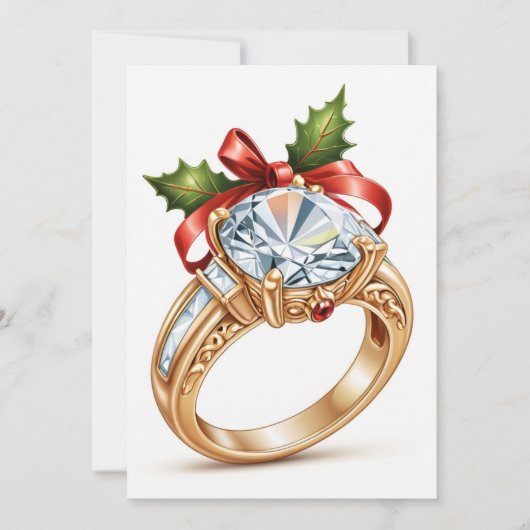 赤と緑のクリスマスは日付カードを除く 招待状 (正面)