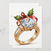 赤と緑のクリスマスは日付カードを除く 招待状 (正面/裏面)