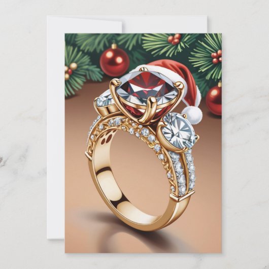 赤と緑のクリスマスは日付カードを除く 招待状 (正面)