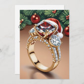 赤と緑のクリスマスは日付カードを除く 招待状 (正面/裏面)